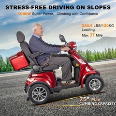 1000W Heavy Duty Senior Mobility Scooter 60V 20Ah 37 miles Long Range 500lbs