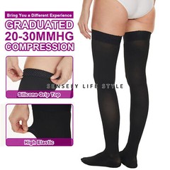For Work Sport Slim Thigh High Compression Stockings for Women Men 20-32 mmHg US