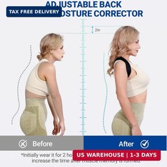 Posture Corrector for Women & Men – Adjustable Upper Back Brace Straightener Sui