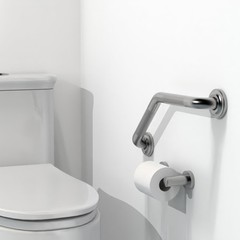 1-1/4 x 16inch Angled Grab Bar for Stud Mount with Knurled Grip, Bathroom Mob…