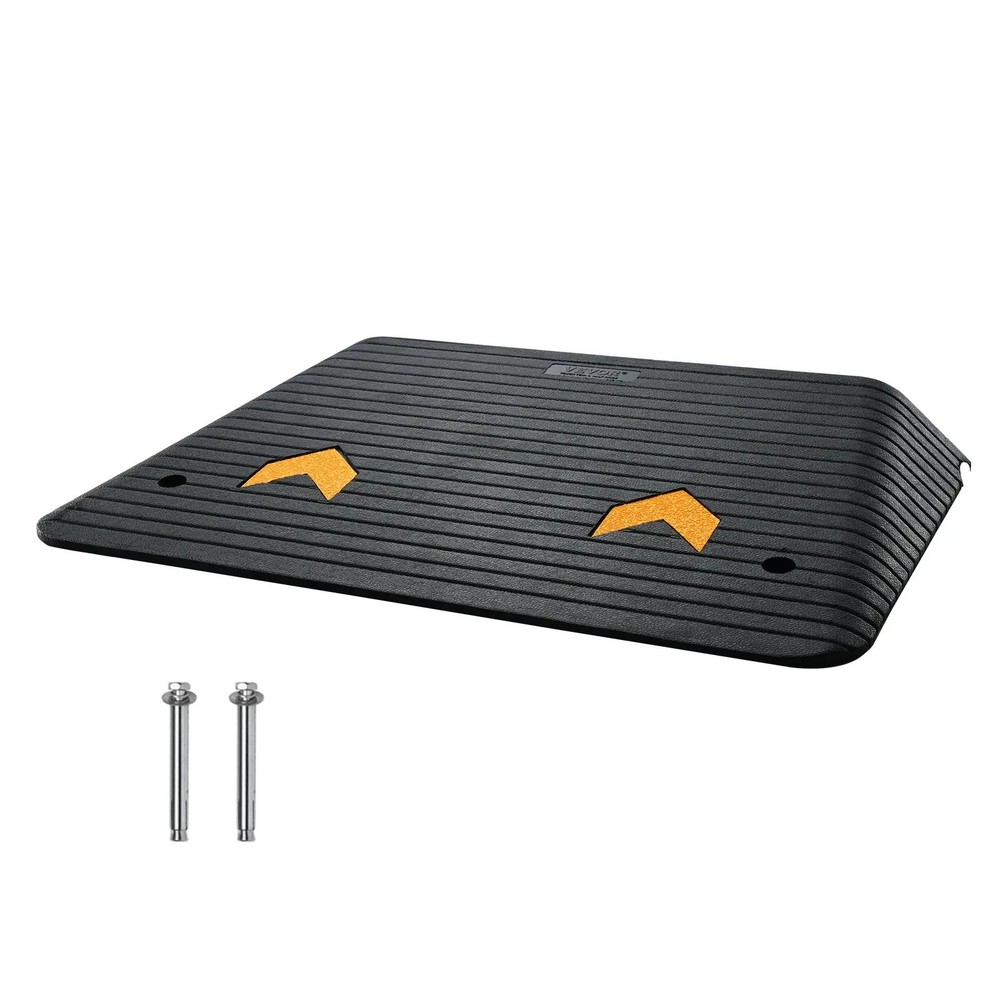 VEVOR Upgraded Rubber Threshold Ramp, 4″ Rise Door Ramp with 1 Channel