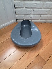 Vintage Blue speckled Porcelain Enamel Metal Bed Pan Primitive Decor Enamelware