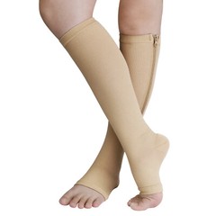 20-30mmHg Zipper Compression Socks-Easy On/Off Nylon Graduated Support Stockings