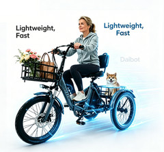 Adult electric tricycle, foldable,with a removable battery,350 W lightweight