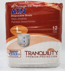 Tranquility ATN Disposable Briefs Large 12 Count Maximum Protection Adult Briefs