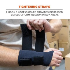 16624 ProFlex 675 Ambidextrous Double Strap Wrist Support Black Large Brace