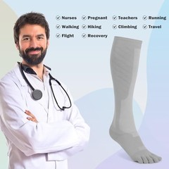 Toe Socks Compression Socks for Women & Medium Compression-black,white,grey