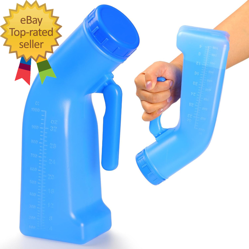 Urinal Bottle Male Urinals Portable Urine Bottle with Screw Lid 1200 Ml Plastic
