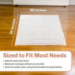 Heavy Absorbency Disposable Bed Pads 30″ x 36″ – 100 Count Incontinence Chux