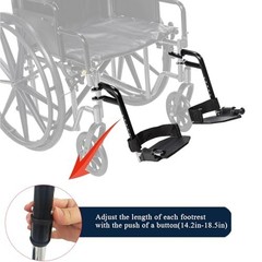Wheelchair Replacement Swivel Footrests Pair Black