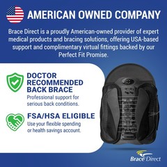 Contoured Back Brace- Lower Back Support for Pain, Sprains & Spinal Stenosis