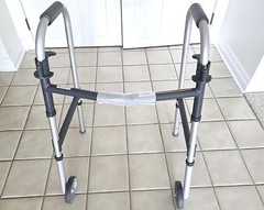Invacare 6291-A Walker, Adjustable Height, 2-Wheel Walking Frame, Foldable, Gray