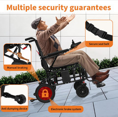 Lightweight Folding All Terrain Electric Wheelchair 500W Power For All Ages
