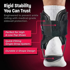 Active Ankle T2 Ankle Brace, Black Ankle Support for Men & Women, Ankle Braces f