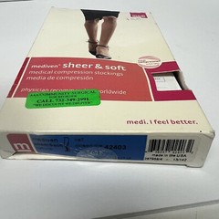 New Mediven Comfort 42403 Closed Toe Natural 15-20 Sz III Calf Compression Socks