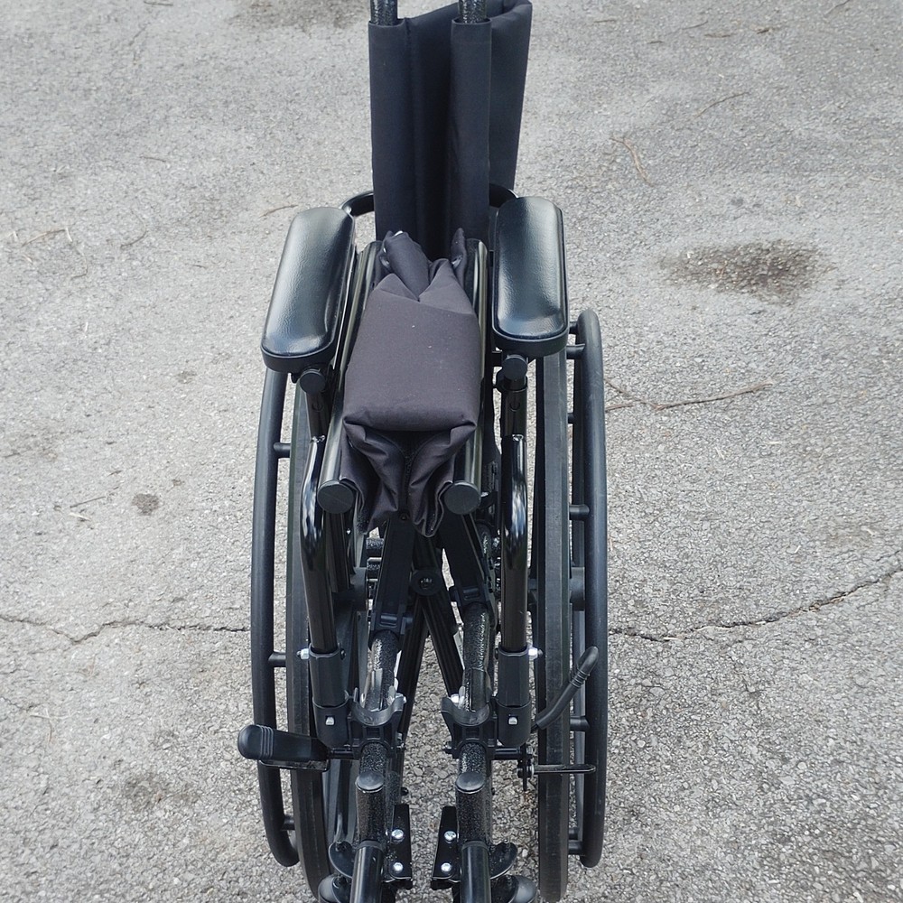 K4 Probasics Carbon Black Manual Wheelchair, Foldable, Wheel Locks, Black