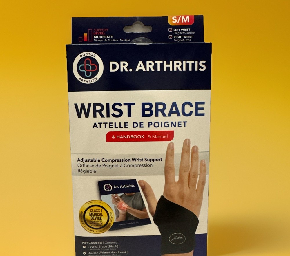 Dr. Arthritis Wrist Brace Compression Support. Small Black. NIOB.