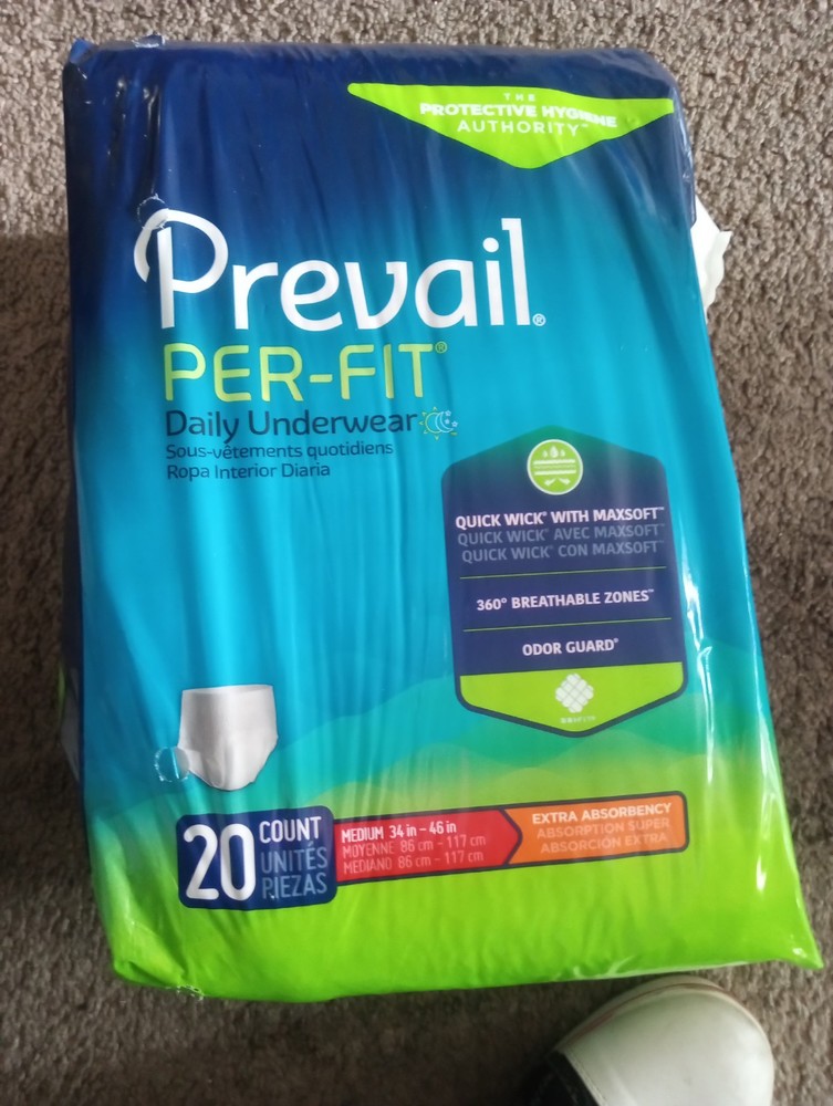 Prevail Per-Fit Unisex Incontinence Underwear – Medium Size, Bag of 80 (PF-512)