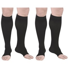Truform Surgical Stockings, 18 mmHg Compression for Medium (Pack of 2), Black