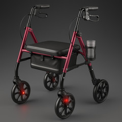 Vitopa Rollator Walker w/ Seat 350lb 8in Wheel Foldable