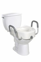 drive White Elongated Raised Toilet Seat with Arms 4.5″ Height up to 300 lbs