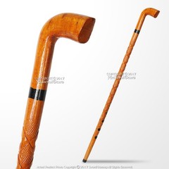 36“ Handcrafted Lady Bug Etched Design Eucalyptus Wooden Stick Walking Cane