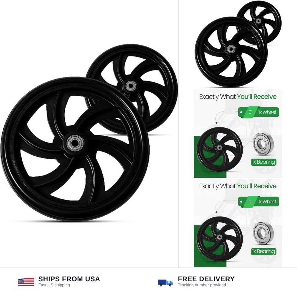 Healthline Walker Rollator Replacement Wheel, 7.5″ Rear Wheel (pair)