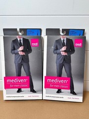 2- Mediven Men Classic 15-20 mmHg Calf Compression Stockings Closed Toe Size IV