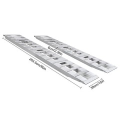 2Pc Aluminum Trailer Ramps 80 × 15 In 6000 Lb Pair Motorcycle ATV Loading