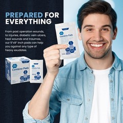 High Absorbency ABD Pads 5×9 Inch, 40 Sterile Wound Dressings, Latex Free, Singl
