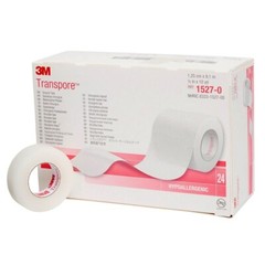 3M Transpore Medical Tape, Water Resistant, 1/2 Inch X 10 Yard, Box of 24