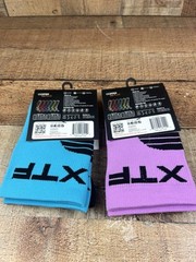 Copper Flux Unisex Compression Socks Blue/Black Pink/Black Size L/XL NWT Lot 2