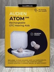 Audien Hearing ATOM One Wireless Rechargeable OTC Hearing AIDS (NEW SEALED)
