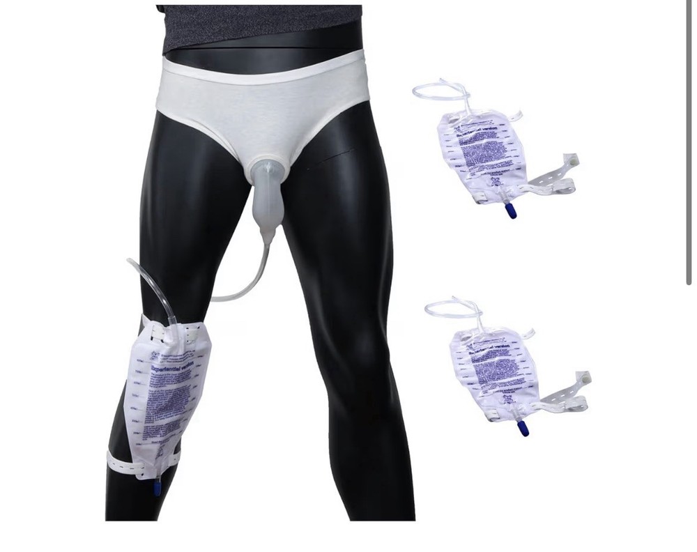 Mens Incontinence Protective Briefs Includes 3 Urine Bags for Reliable X-Small