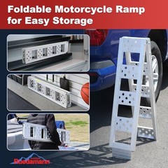 Folding Aluminum Motorcycle Ramp 6FT 440 lbs Capacity – 8″ Wide Portable 1PC