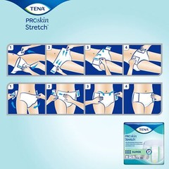 TENA Stretch Super Briefs, Incontinence, Disposable, Heavy Absorbency, Large/XL,