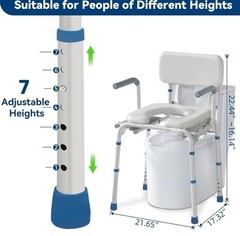 FSA/HSA Eligible Bedside Commode for Seniors, Portable Toilet for Adults with