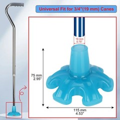 3/4Inch Glow Cane Tip Self-Standing Quad Base Replacement for Most Walking Canes