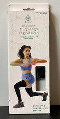 Gaiam Compression Thigh High Leg Sleeves Black One Size #05-63061