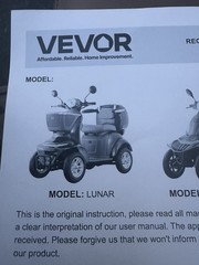 VEVOR Lunar, Heavy Duty 4-Wheel Mobility Scooter, 3-Speed 500lbs Capacity-new