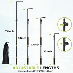 Truck Cargo Grabber, Telescoping Pickup Truck Bed Retriever Tool Black Steel Tub