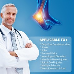 Tenbon Ankle Support Drop Foot Brace Orthosis – 1 Count (Pack of 1), Black