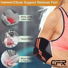 Copper Elbow Brace Compression Support Sleeve Arthritis Tendon Joint Pain Wrap