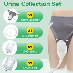 Condom Catheters for Elderly Men Age 80, External Catheter with 2 Urine Colle…
