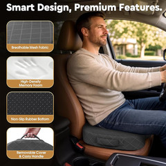 Tushguard Seat Cushion – Memory Foam Sitting Pillow for Office Chair, Car Seat,