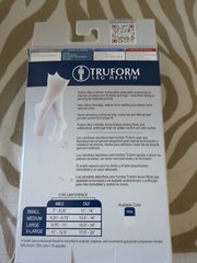 Truform Compression Mens White Athletic Socks, 15-20 mmHg Size Med New Free Ship