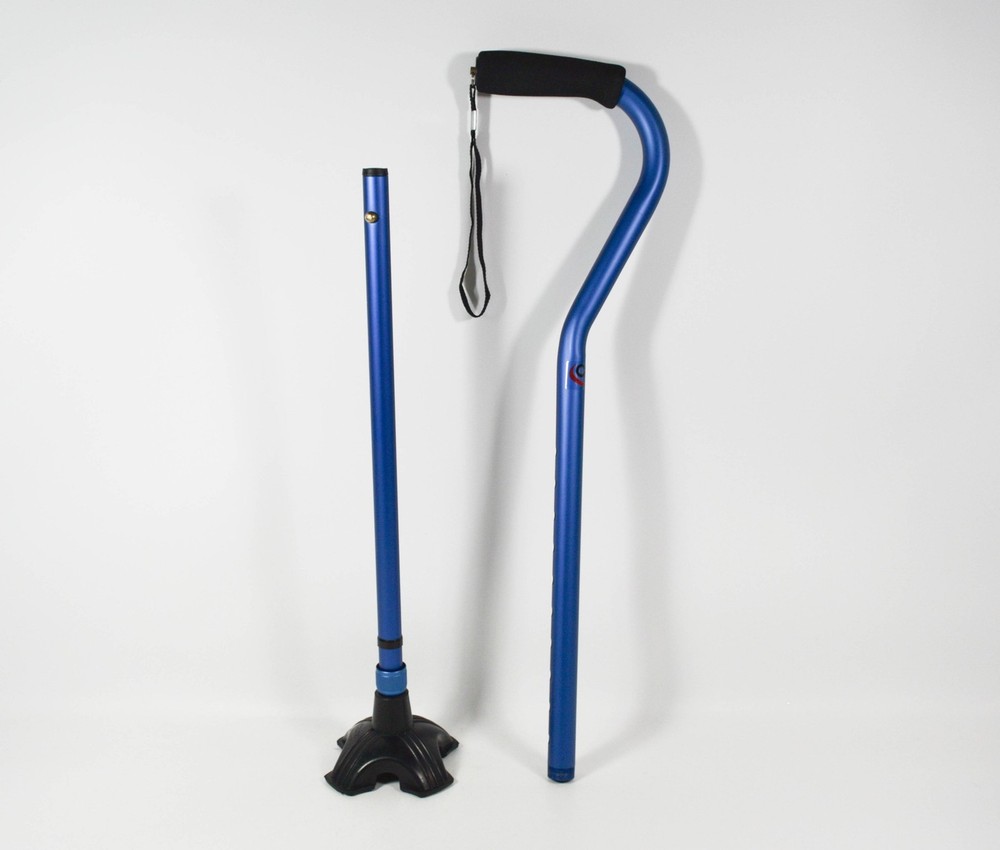 Carex Blue Matte Aluminum Anti Slip Telescoping 29.5″ – 38.5″ Walking Cane