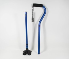 Carex Blue Matte Aluminum Anti Slip Telescoping 29.5″ – 38.5″ Walking Cane