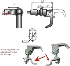 2PCS Lift and Turn Latches and Compression Latch, Adjustable Grip Handle Rota…