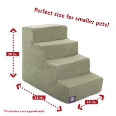 Majestic Pet 4 Step Portable Dog Stairs For Small Dogs To Get On Bed Supports